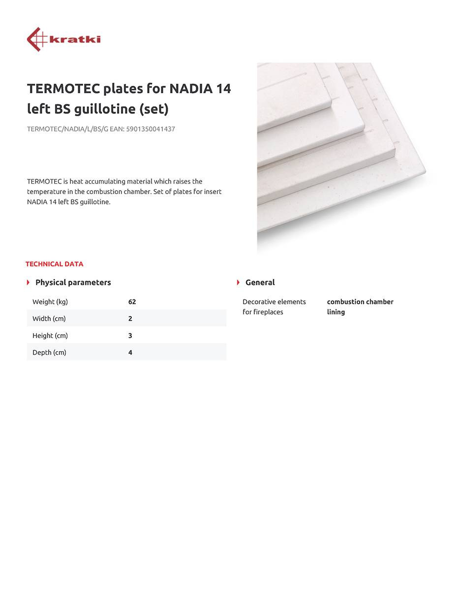 KRATKI TERMOTEC/NADIA/P/BS/G SET ΚΕΡΑΜΙΚΩΝ ΓΙΑ ΤΗΝ ΕΣΤΙΑ NADIA/14/P/BS/G - Image 2