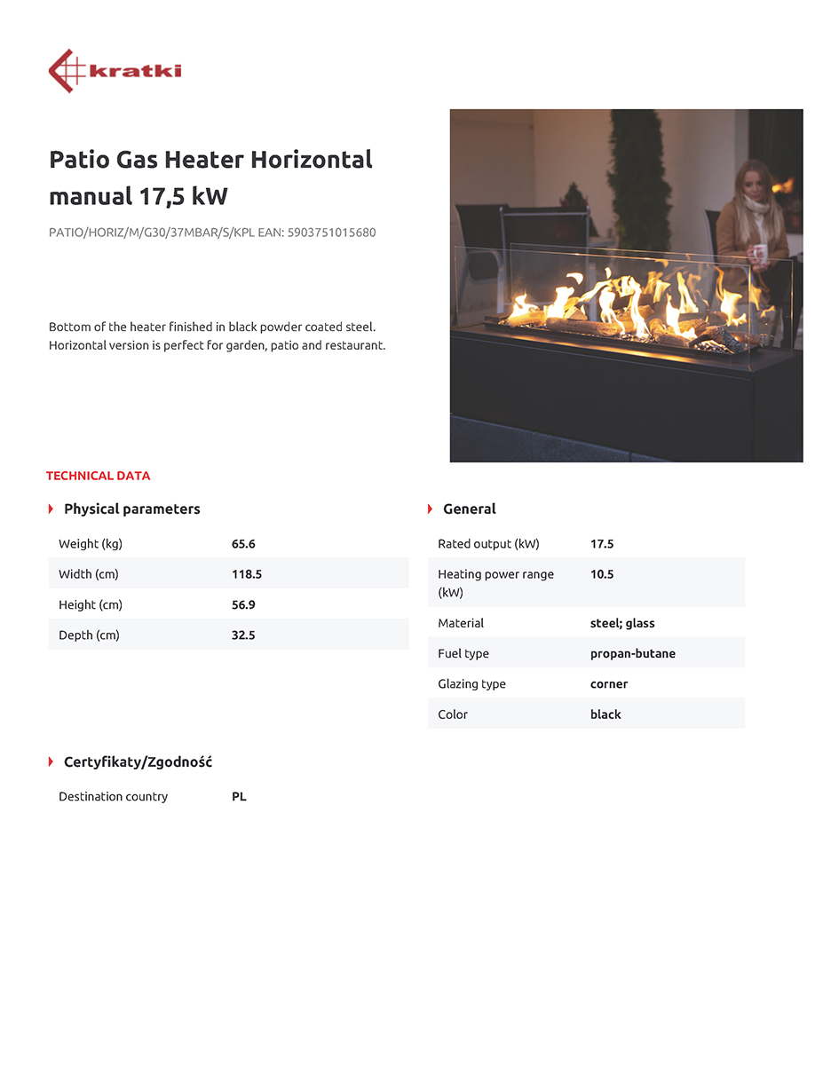 KRATKI PATIO/HORIZ/M/G30/37MBAR/S 17,5KW ΣΟΜΠΑ ΘΕΡΜΑΣΤΡΑ ΥΓΡΑΕΡΙΟΥ - Image 3